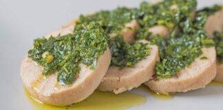 Polpettone di pesce di mare con salsina aromatica