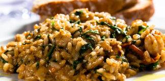 risotto con verdure e pancetta