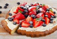 Torta morbida alle fragole e mirtilli | Dessert perfetto da servire la domenica