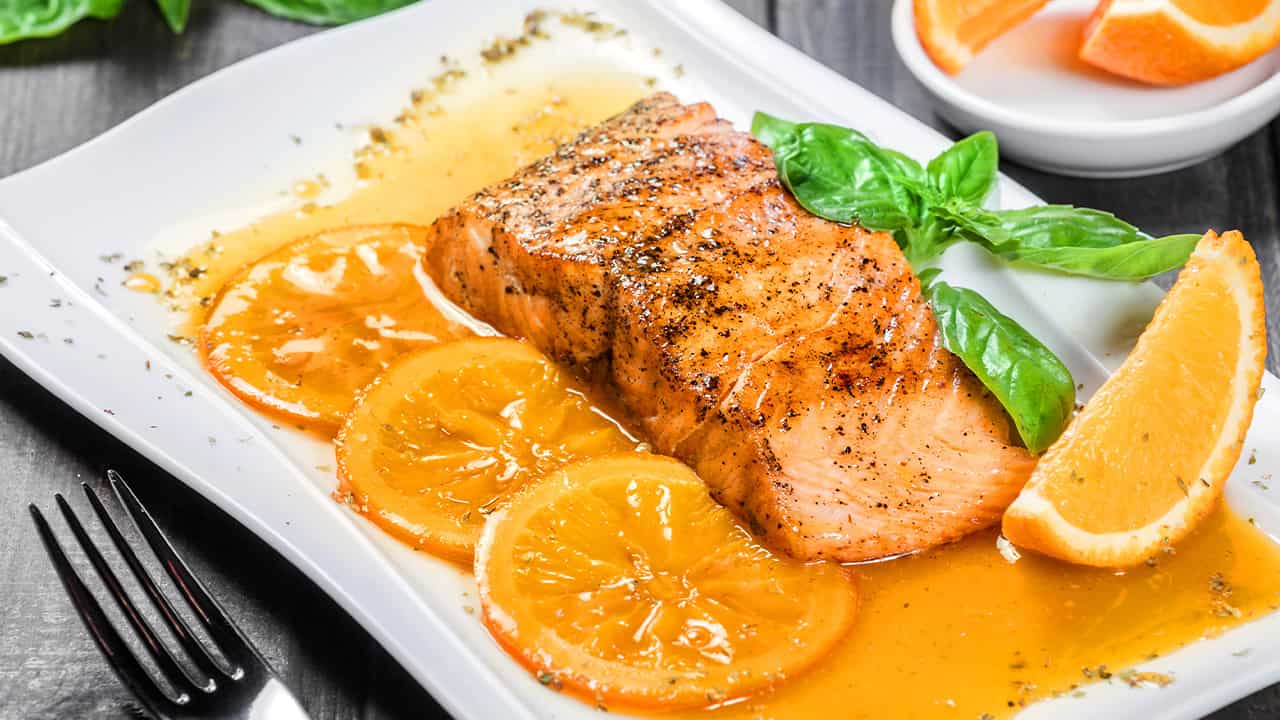 Salmone al forno agrodolce