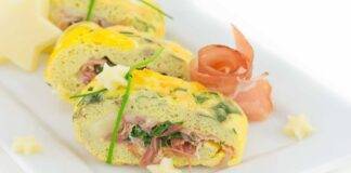 Girelle di frittata con speck galbanino e spinaci