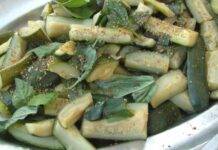 Insalata di zucchine alla menta e basilico | Saporita e pronta in pochi minuti Finger food di ortaggi aromatico