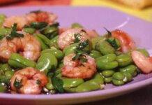 insalata gamberetti fave ricetta FOTO ricettasprint