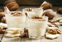 Mousse al cioccolato bianco e noci