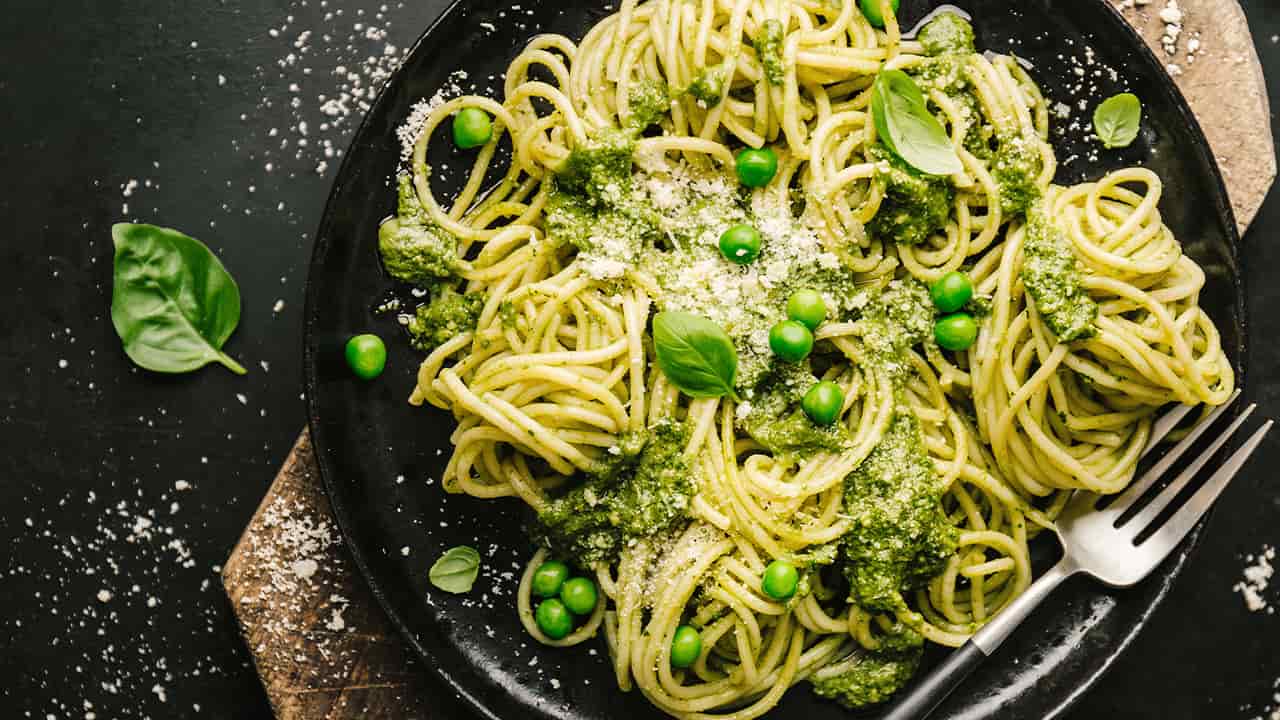 Pasta con crema di piselli