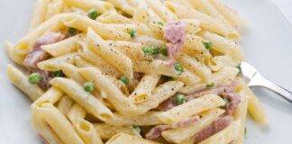 Primo di pasta corta con crema al formaggio