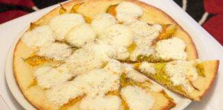 Pizza con fiori di ortaggi