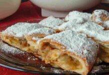 Rotolo con crema e mele | Ottimo per colazione e merenda Dolce alle mele