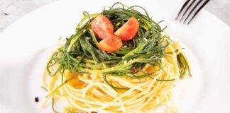 Spaghetti con agretti al profumo di agrumi