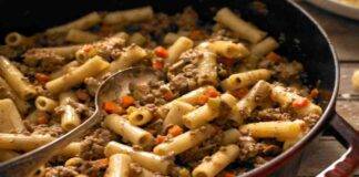 Tortiglioni rigati con ragù bianco di chianina