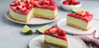 Chesecake al lime e fragole