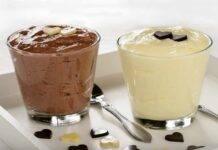 Coppette di finto gelato nutella e cioccolato bianco