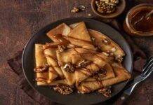 Crepes al caramello e noci