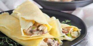crepes porro funghi ricetta FOTO ricettasprint