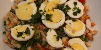 Fagioli e uova all'insalata
