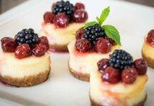 Mini cheesecake con mirtilli