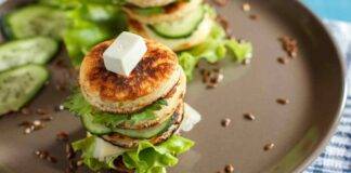 Mini pancake sandwich con verdure light