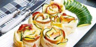 Rose di zucchine e bacon