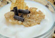 Yogurt fresco fatto con latte intero