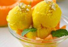 Bocconcini di gelato melone e mango