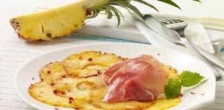 carpaccio ananas prosciutto cudo aceto ricetta FOTO ricettasprint