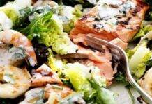 Insalata allo yogurt con salmone e gamberetti | Freschissima e saporita insalata yogurt salmone gamberetti FOTO ricttasprint