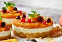 cheesecake con pesche