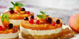 cheesecake con pesche