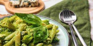 Pennette al pesto di broccoli gorgonzola e tonno