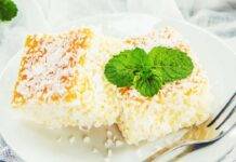 Quadrotti al cocco e limone | Profumati e delicati che faranno gola a tutti Torta al cocco e limone