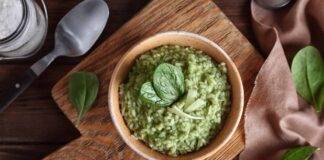 Risotto cremoso con spinaci