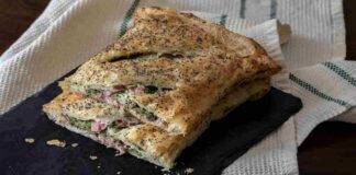 Sfoglia ripiena di zucchine salsiccia e patate