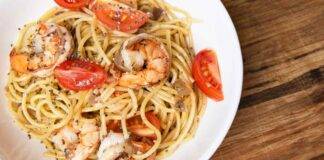 Spaghetti con gamberi
