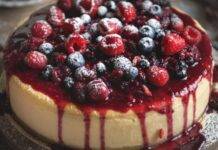 Dolce morbido con frutta estiva
