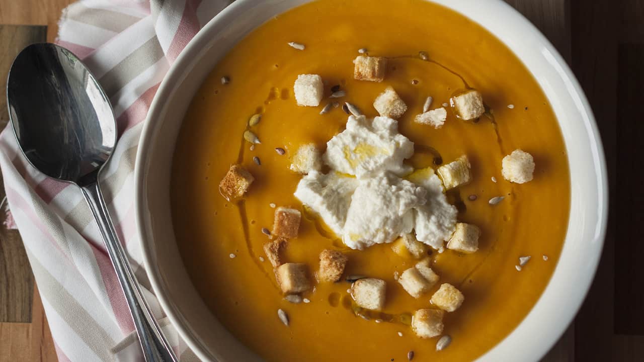 Purea di zucca e formaggio