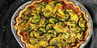 Crostata brisè con zucchine patate e speck