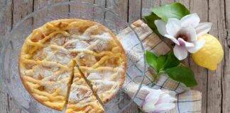 Crostata con crema al limone e amaretti