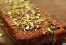 Plumcake senza burro di pistacchi al profumo di arance