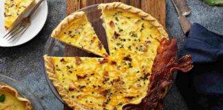 Quiche sfogliata di patate bacon e scamorza