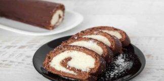 Rotolo di cioccolato con crema al cocco