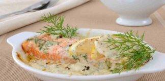 Salmone al forno con besciamella a limone e scamorza