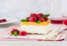 Semifreddo con yogurt limone e lamponi