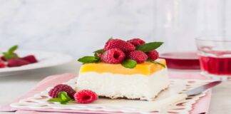 Semifreddo con yogurt limone e lamponi