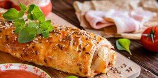 Strudel con pomodori e funghi