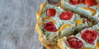 Quiche formaggio e pomodori