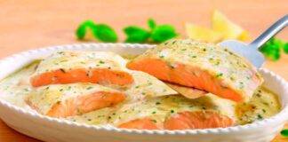 Tranci di salmone cremoso al lime