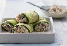 Zucchine con tonno ed olive | Un contorno sfizioso Involtini di zucchine