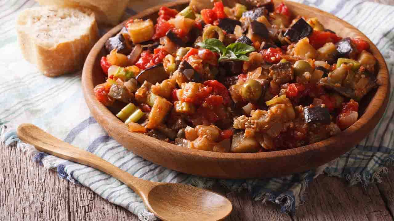 caponata cotta in padella