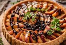 Crostata morbida cioccolato e pesche | Golosità all’ennesima potenza