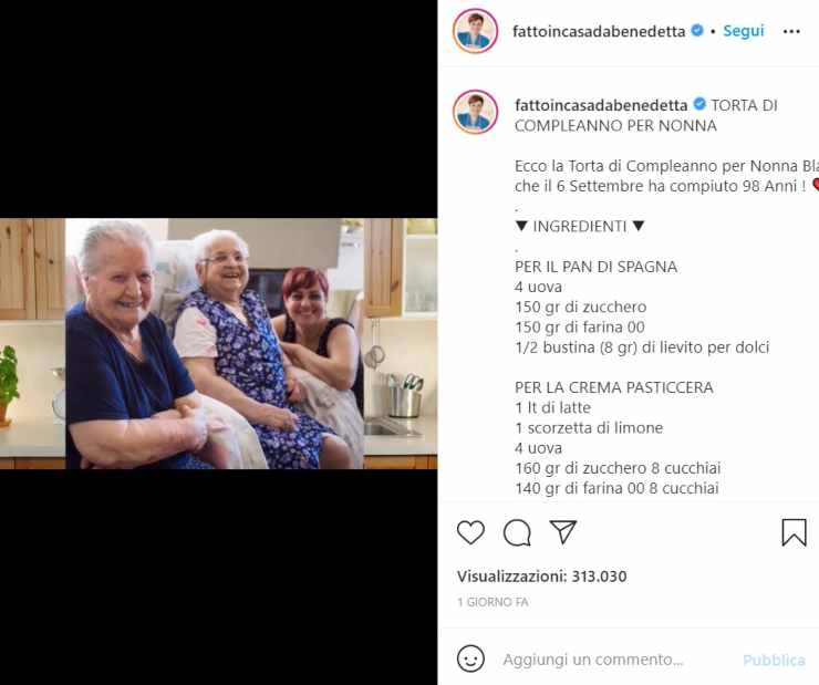 Benedetta Rossi nonna Blandina come sta - RicettaSprint